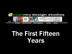 Epagentry Design Studios ... The First Fifteen Years